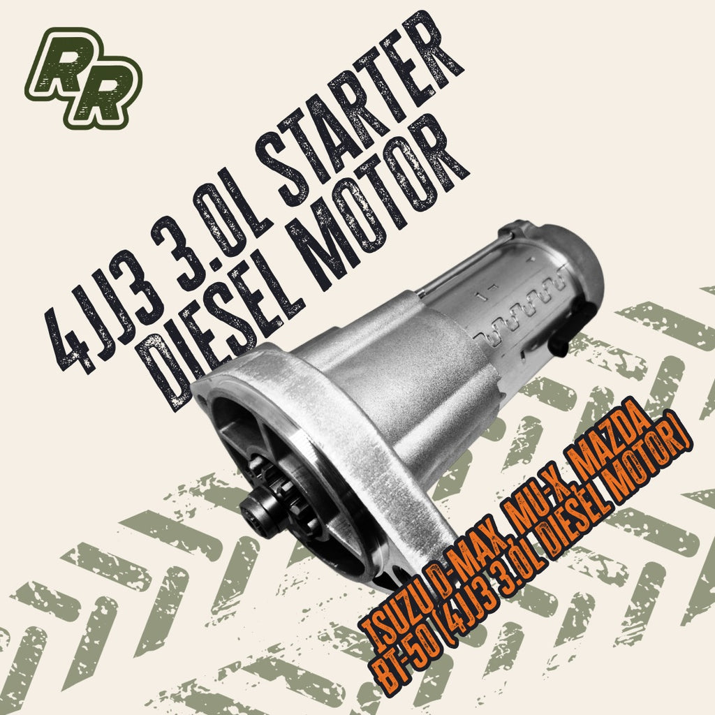 Starter Motor - (4JJ3 3.0L Diesel Motor) Isuzu D-MAX, MU-X,  Mazda BT-50