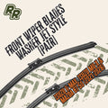 FRONT WIPER BLADES - WASHER JET STYLE (PAIR) to suit 2021-2026 Isuzu D-Max, Isuzu Mu-X & Mazda BT-50