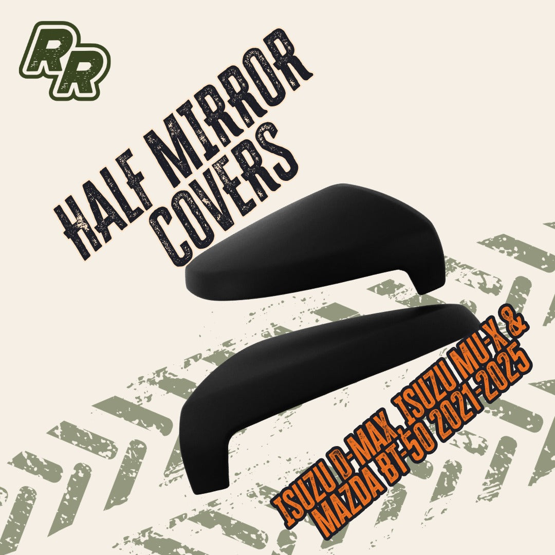 HALF MIRROR COVERS to suit 2021-2025 Isuzu D-Max, Isuzu Mu-X & Mazda BT-50